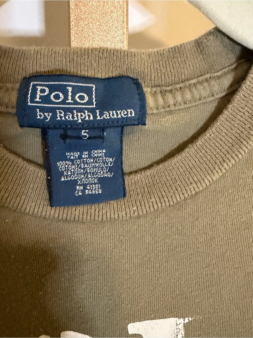 Polo by Ralph Lauren Olive Green T-Shirt with White POLO Logo